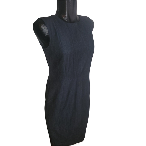 Laura Navy Blue Sleeveless Sheath Dress 8 - Picture 3 of 7